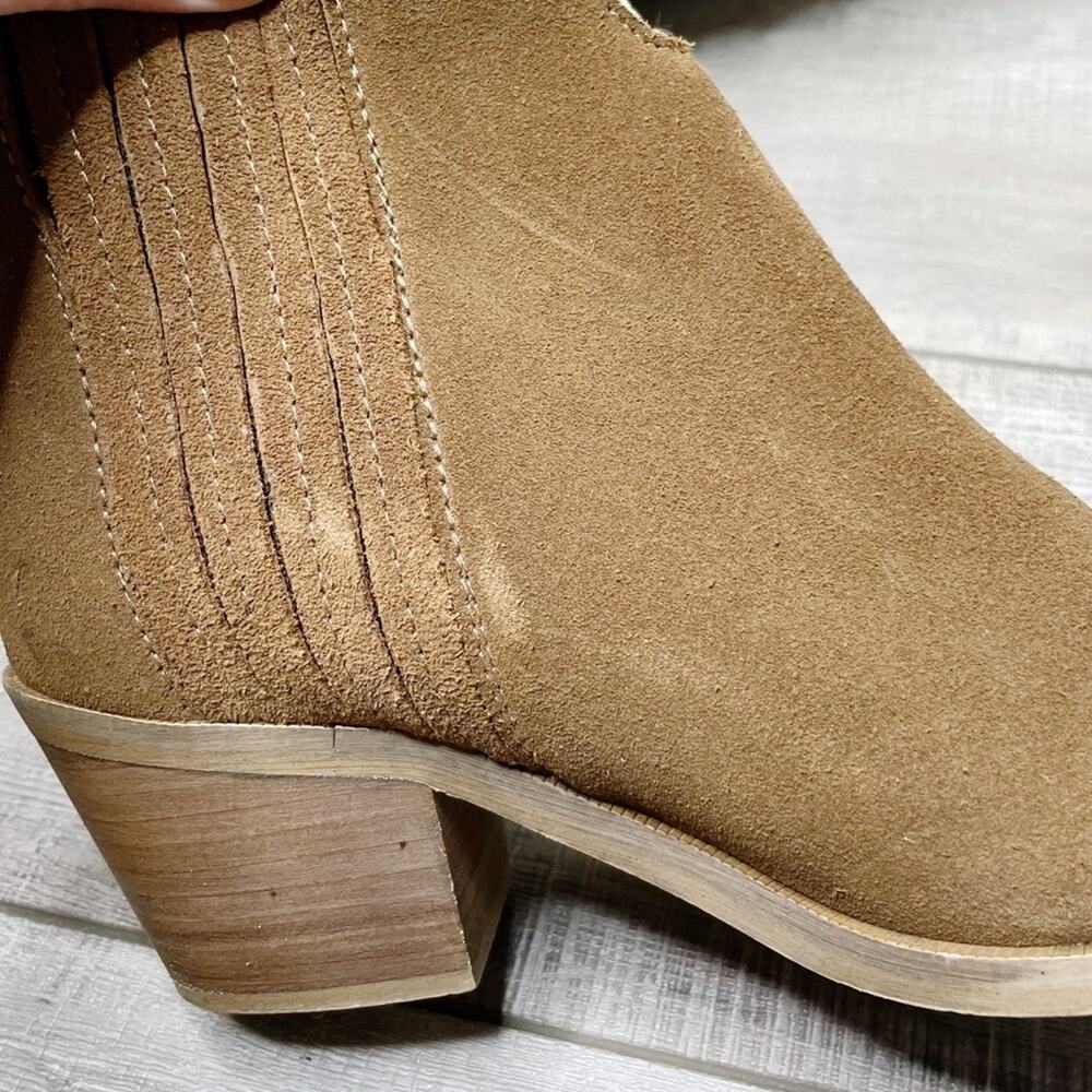 Steve Madden Webster Suede Leather Western Ankle Booties Tan Size 6M - Picture 9 of 10
